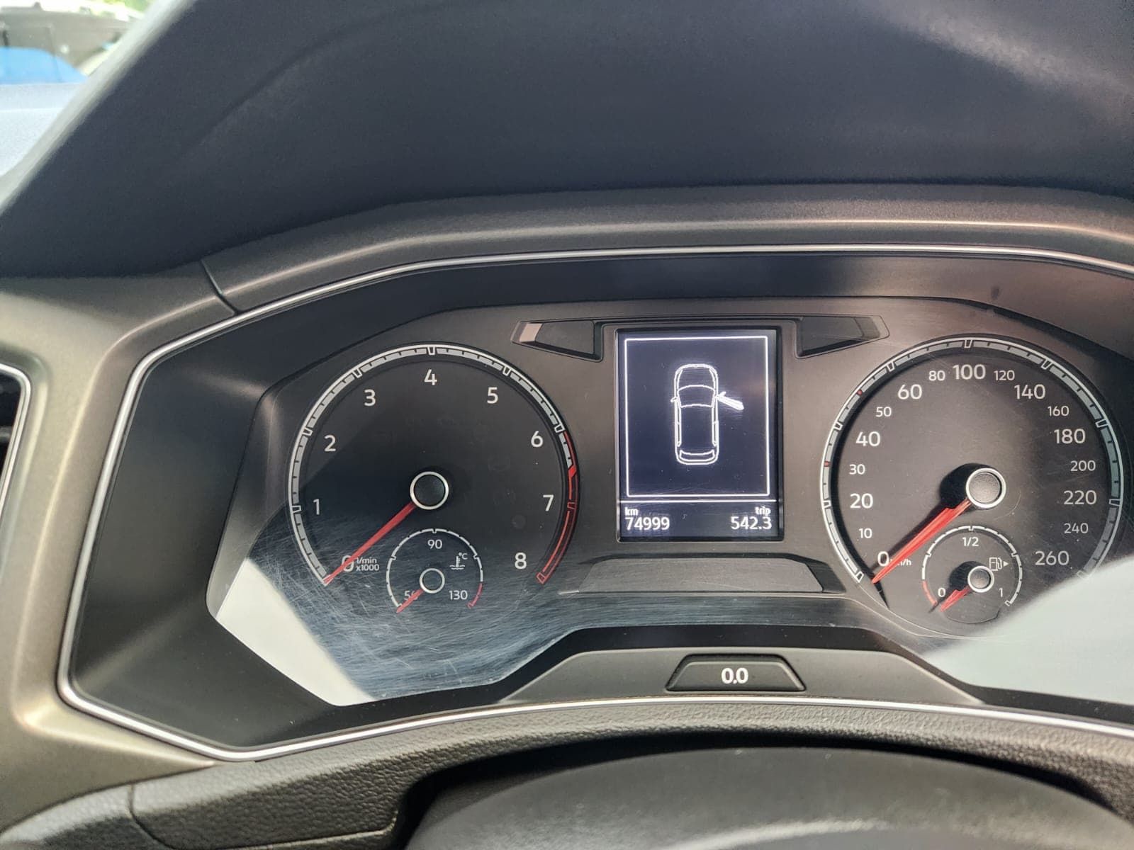Close-up of the infotainment screen and climate control system in the 2021 Volkswagen T-Roc 1.4 TSI Design Auto.